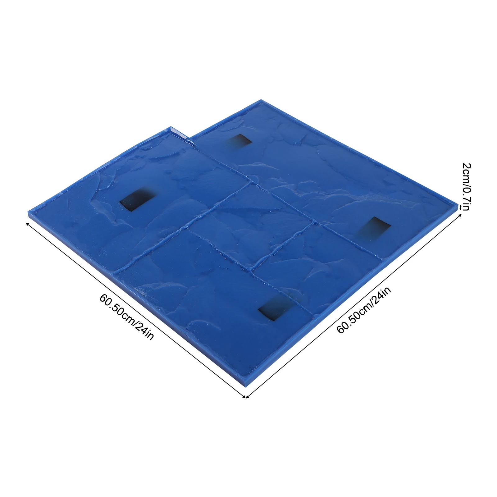 Concrete Texturing Skin 4Pcs Realistic Concrete Stamp Mats 24"x24" Texturing Mats Set PU Slate Stamping Mat