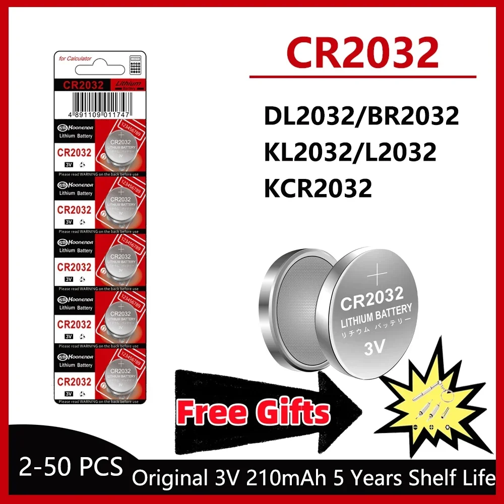 

5-50 шт., Литиевые кнопочные батарейки 3 в CR2032 BR2032 ECR2032 LM2032 5004LC