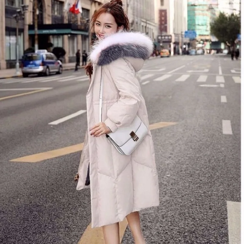 2023 New Women Down Jacket Winter Coat Female White Duck Down Hooded Outwear Loose Large Size Parkas Thick Warm Outcoat