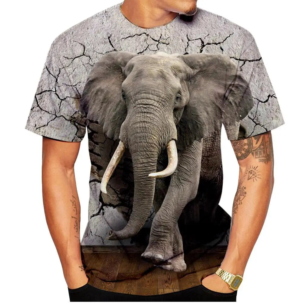 New Summer Funny Animal Elephant 3d Printed T-shirt Men Ladies