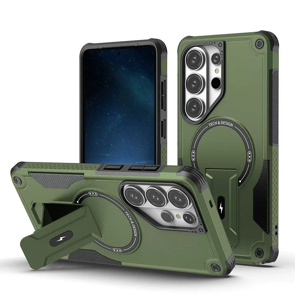 Enhanced Magnetic Phone Case with Upright Kickstand - Shockproof Protection Cover