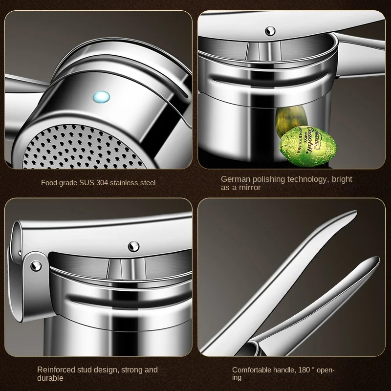 수동 착즙기 야채 물 압착기, 스테인리스 스틸 감자 프레스, 과일 레몬 착즙기 마늘 으깨는 인공물 주스 프레스 도구