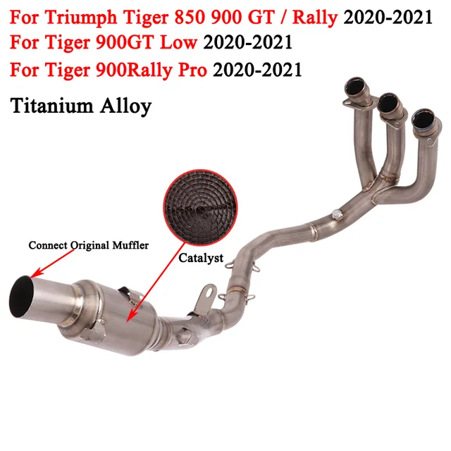 Slip On For Triumph Tiger 900 GT Low Rally Pro 2020 2021 Titanium Alloy Motorcycle Exhaust Escape System Front Middle Link Pipe