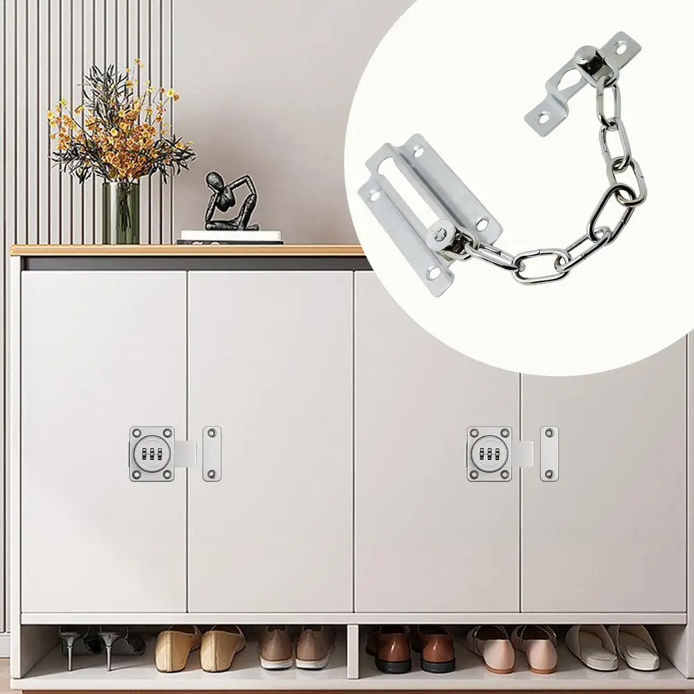 Description Picture 2 of itemSecurity Door Chain Guard Rust-Resistant Metal Chain Locks Door Lock Security Chain Anti-Theft Latch Chain Lock Thickened Door