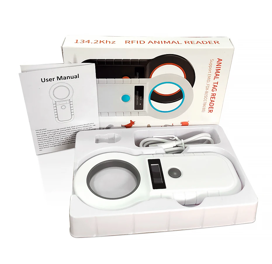 Boland W90D Animal Microchip Reader 134.2KHz 125kHz Pet Chip Reader USB FDX-B Chip Scanner For Dogs