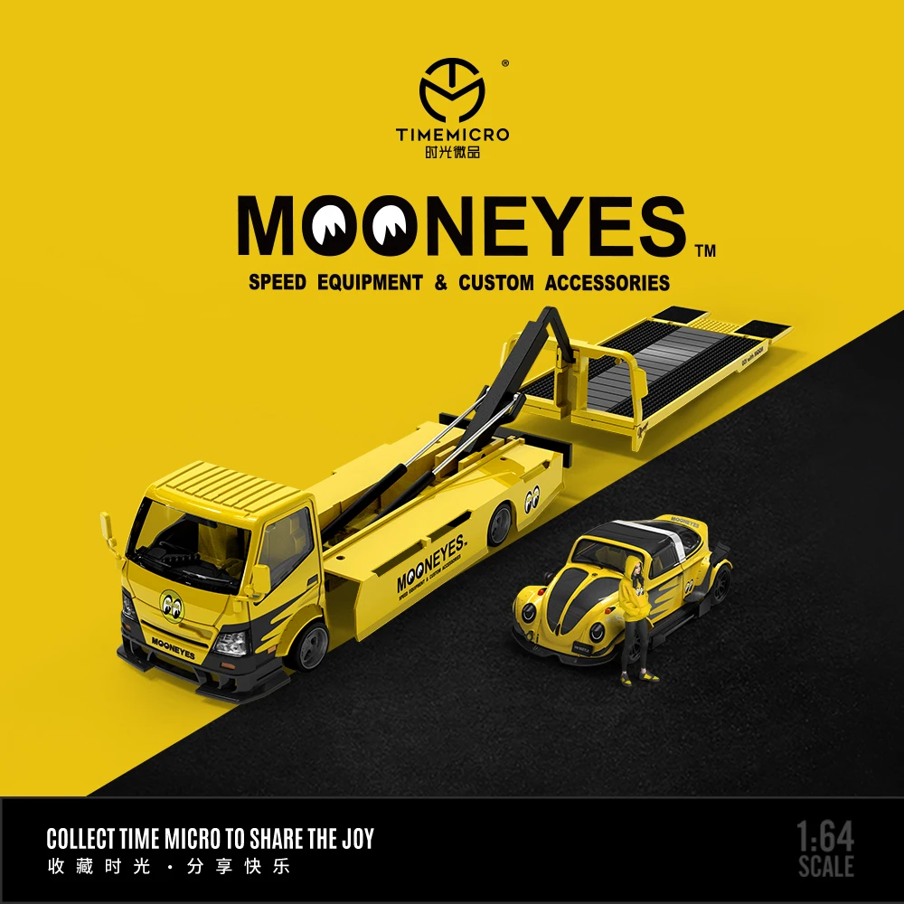 1/64 timemicro 日野 H300 積載車　ビートル　mooneyes TimeMicro1:64 H300 flatbed transport trailer - Mooneyes