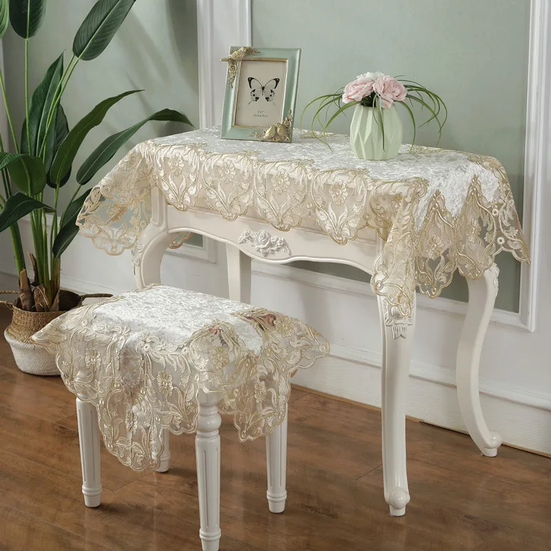 European style dresser tablecloth lace desk cover cloth bedroom princess  style dresser cloth dresser table cushion - AliExpress 15