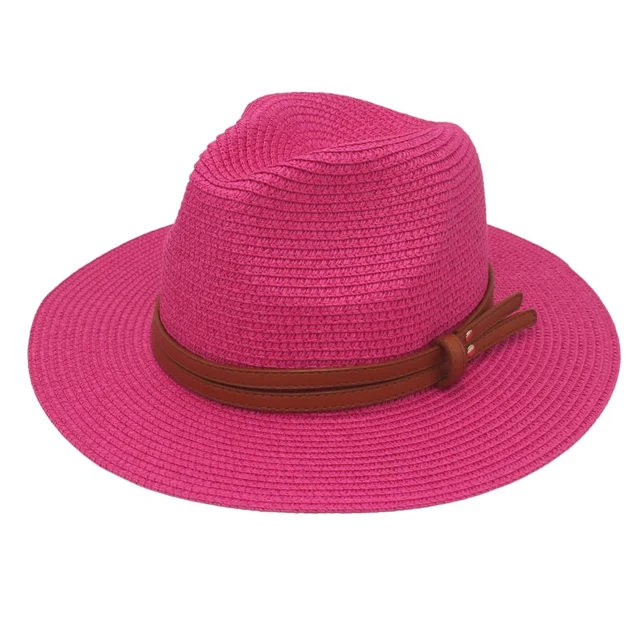 Women Men Yellow Belt Accessories Straw Hat Panama Summer Sun Hats