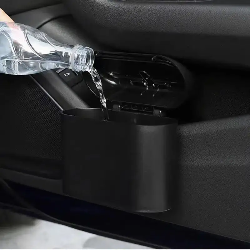 Car Trash Bin Hanging Vehicle Garbage Dust Case Storage Box Plastic Pressing Square Trash Can Type Auto Car Supplies car trash can