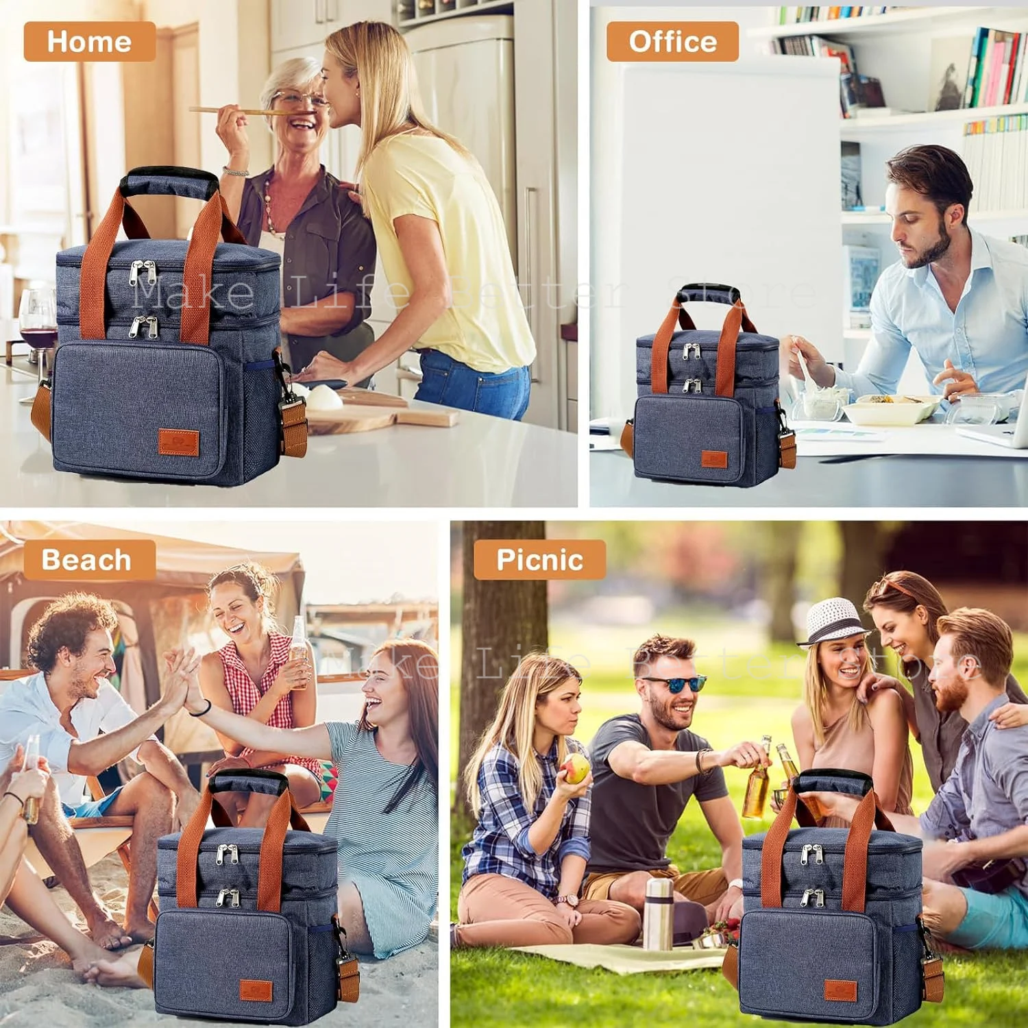 Lunchbag Leak Proof Lunch Backpack Portable Thermal Lunch Bag Keep Warm Thermal Fridge Backpack Camping Waterproof Meal Bag