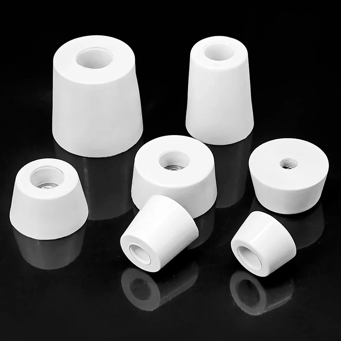 110pcs 가구 섀시 기기용 개스킷이 있는 흰색 고무 발 패드 기계 발 높이 조절 가능 미끄럼 방지 보호 패드