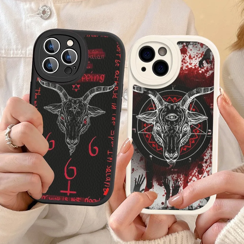 

Devil Satan Phone Case Hard Leather For iPhone 14 13 12 Mini 11 14 Pro Max Xs X Xr 7 8 Plus Fundas