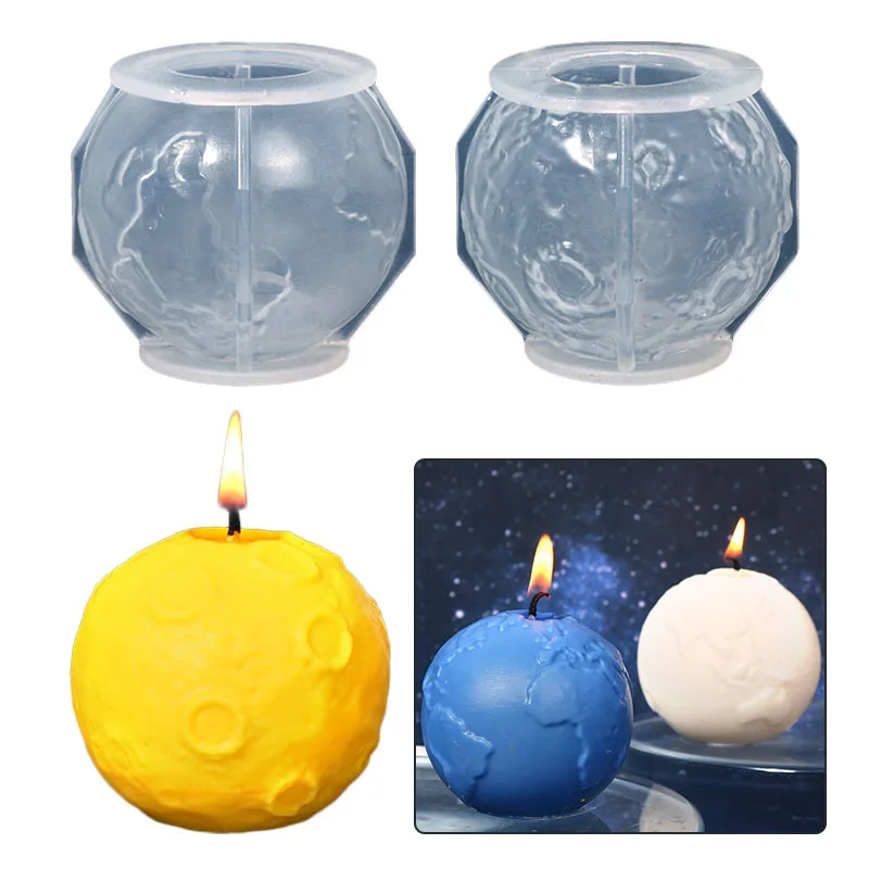 Moon Shape Candle Silicone Mold DIY Aromatherapy Soap Resin Gypsum Ice Cube  Chocolate Molds Candle Making Kit Home Decor Gifts