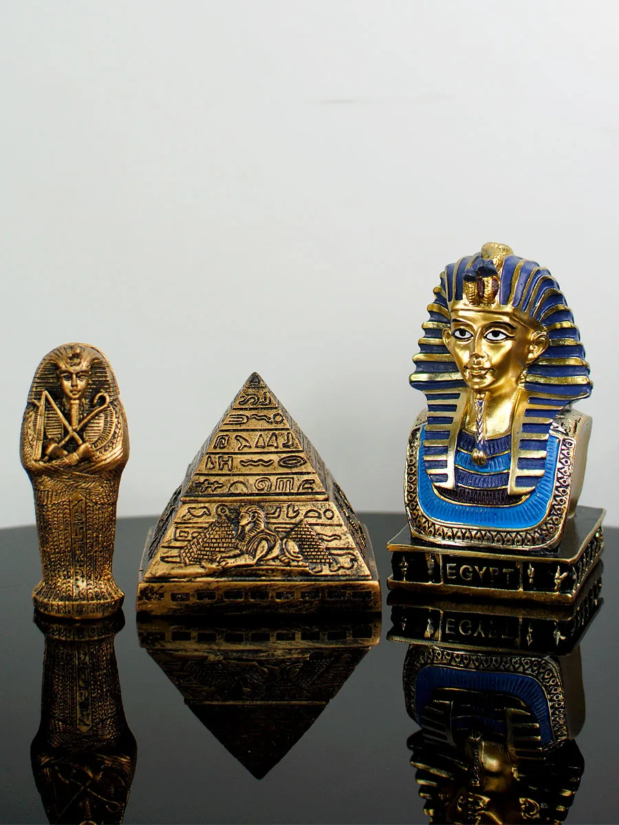 Mummia Faraone Egiziano, Piramide, Sfinge, Ornamenti Artigianali Decorativi