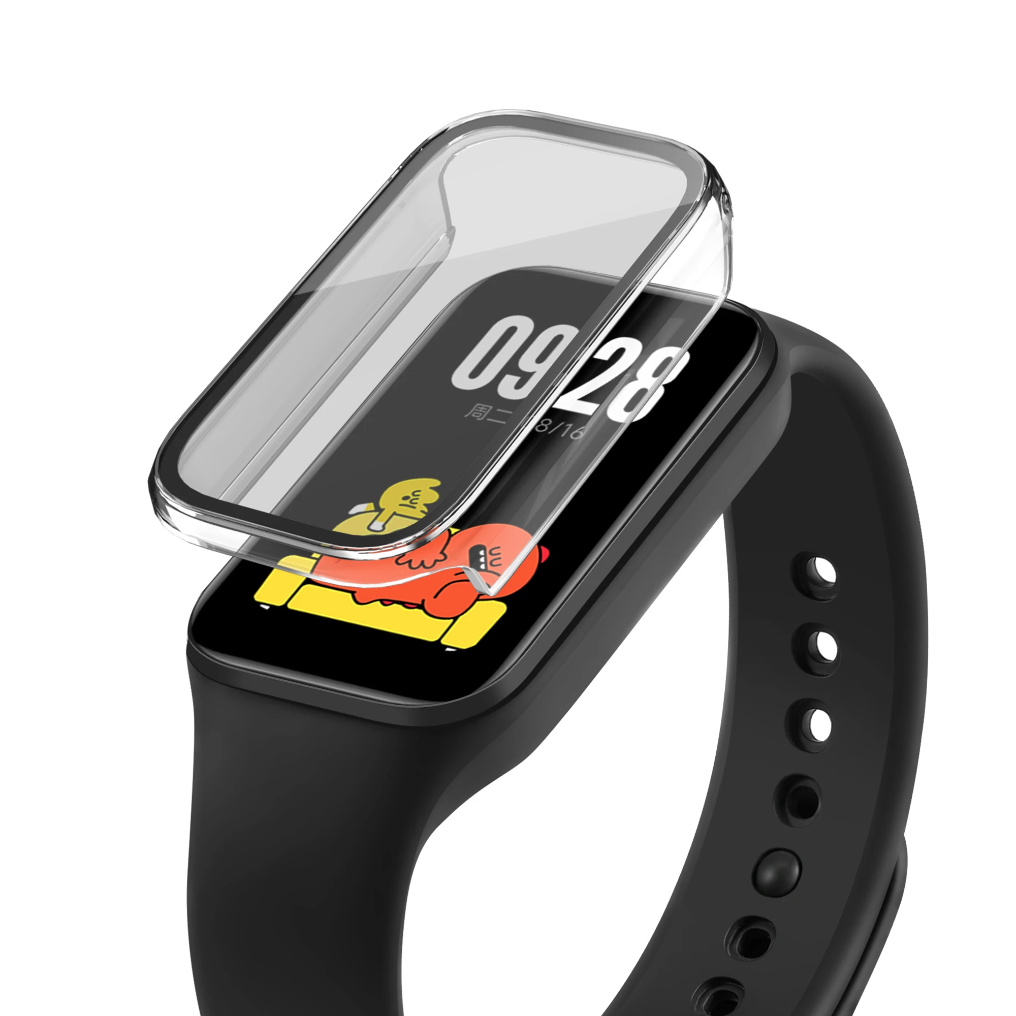 For Redmi Smart Band 2 Full Cover PC with Tempered Film Hard Case and Strap Protective Casing Screen Protector_voghion.com