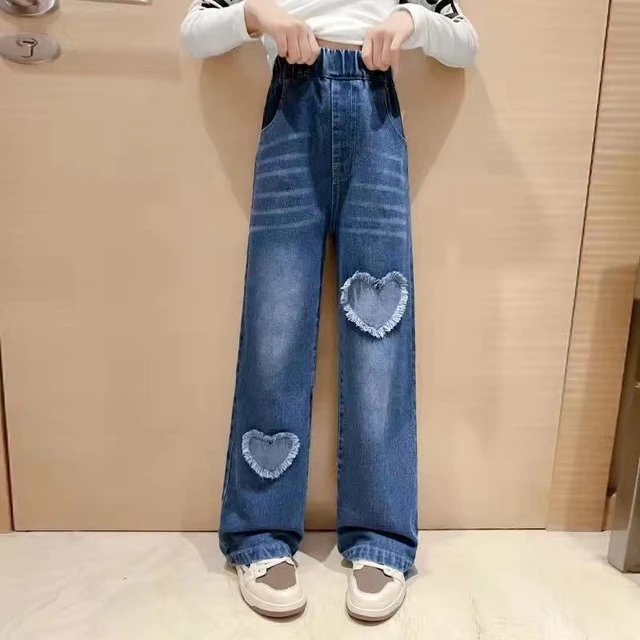 Girls Solid Jeans Spring Summer Children Pants Fashion Clothes
