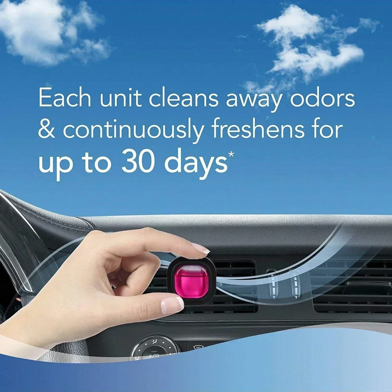 Premium Car Vent Clip Air Freshener Set - Long-Lasting Odor Eliminator, Up to 30 Days