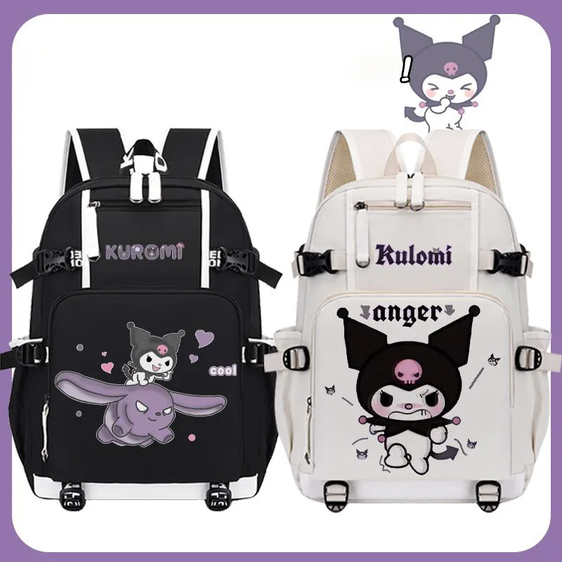 

Вместительный рюкзак Kawaii Sanrio, милый мультяшный аниме рюкзак Kuromi для учеников средней и маленькой школы, школьный рюкзак, обучающий инструмент, отправляется с подвеской