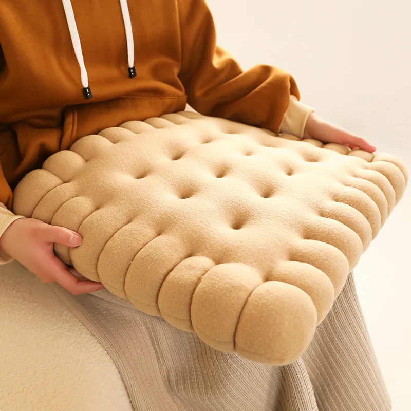 New 50cm Lifelike Little Biscuits Doll Cushion Stuffed Round Cookie Plush Toys Creative Soft Pillow Chair Car Seat for Kid Gifts 5