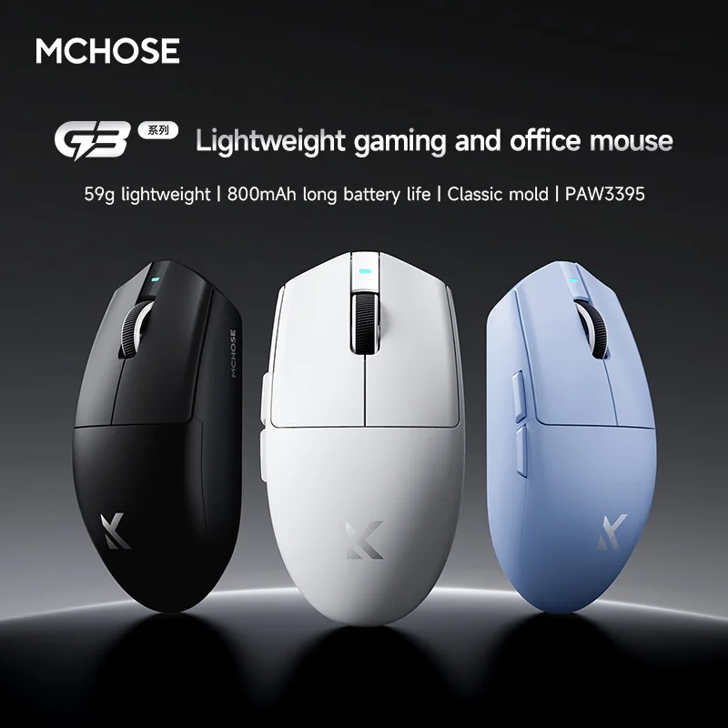 MCHOSE G3 V2 Pro Wireless Gaming Mouse Tri-Mode Bluetooth 800mAh Rechargeable Lightweight Customized Ergonomics Esports Mouse