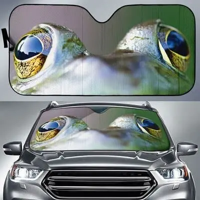 

Blue Frog Eyes Image Print Car Sunshade, Realistic Blue Frog Eyes Auto Sun Shade, Gift For Frog Lover, Funny Frog Cute Animal Wi