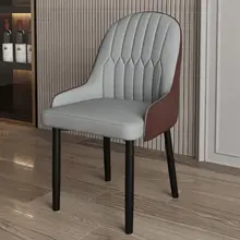  Light Luxury Home Back Arm Chair Dining Chair with Armrest Modern Minimalist Internet Celebrity Negotiation Nail Chair 