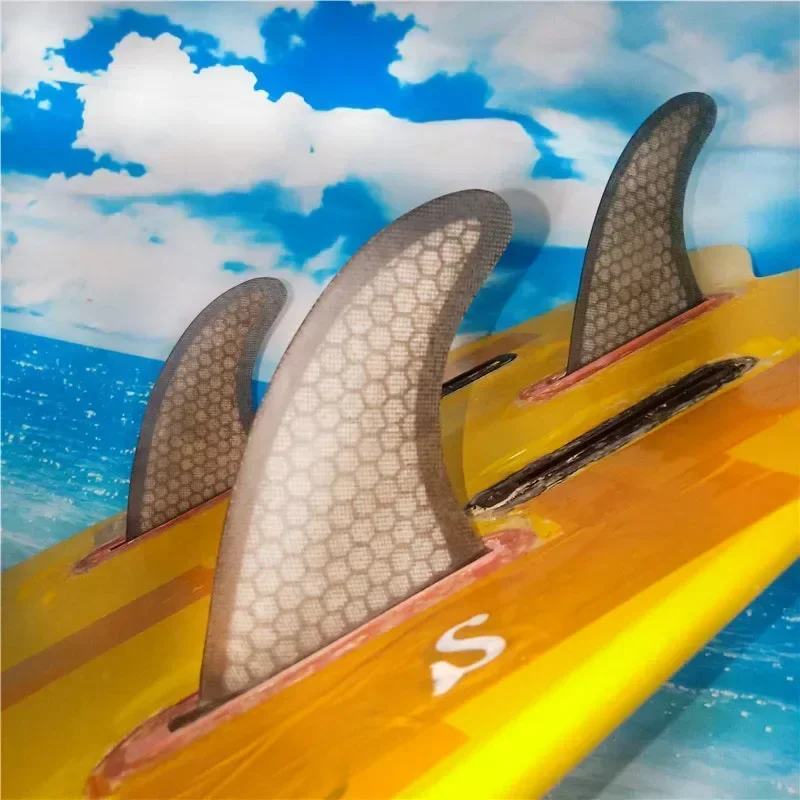 BiLong Futures Fins Surfboard Fins Thruster Tri Fin 3pcs Set G5 Size Fiberglass Honeycomb with Carbon Quilhas Surf Fin Surfing