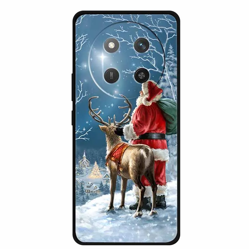 Festive Shockproof Silicone Black Christmas Tree Phone Case