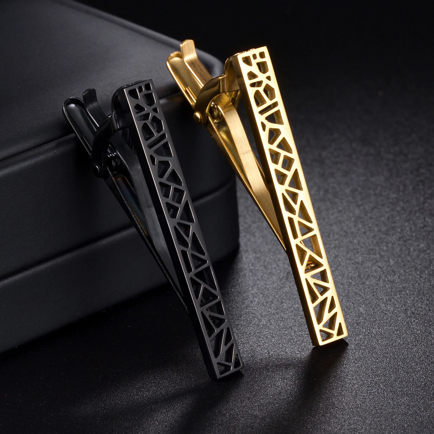 MeMolissa Fashion Copper Black Gold Color Tie Clip For Men Wedding Tie Clasp Clip Gentleman Ties Bar Pin For Men Accessories