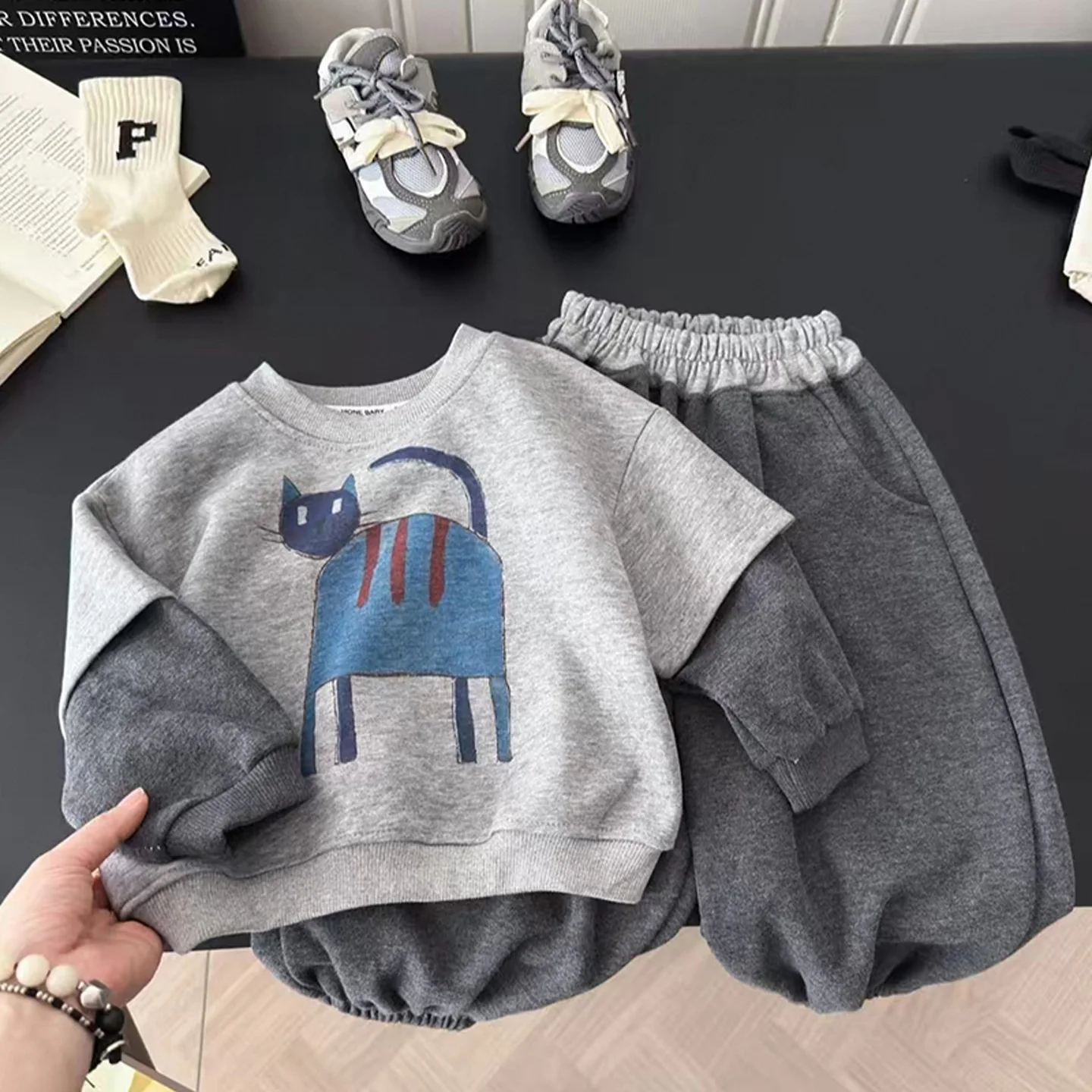 스웨트셔츠 세트 투피스 세트 남아 아동 신상 올매칭 한국 스타일 루즈 캐주얼 ..