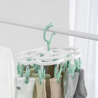 16-Clips Folding Clothes dryer Hanger Children Adults Clothes Dryer Windproof Socks Underwear Plastic Drying Rack Organizer 2