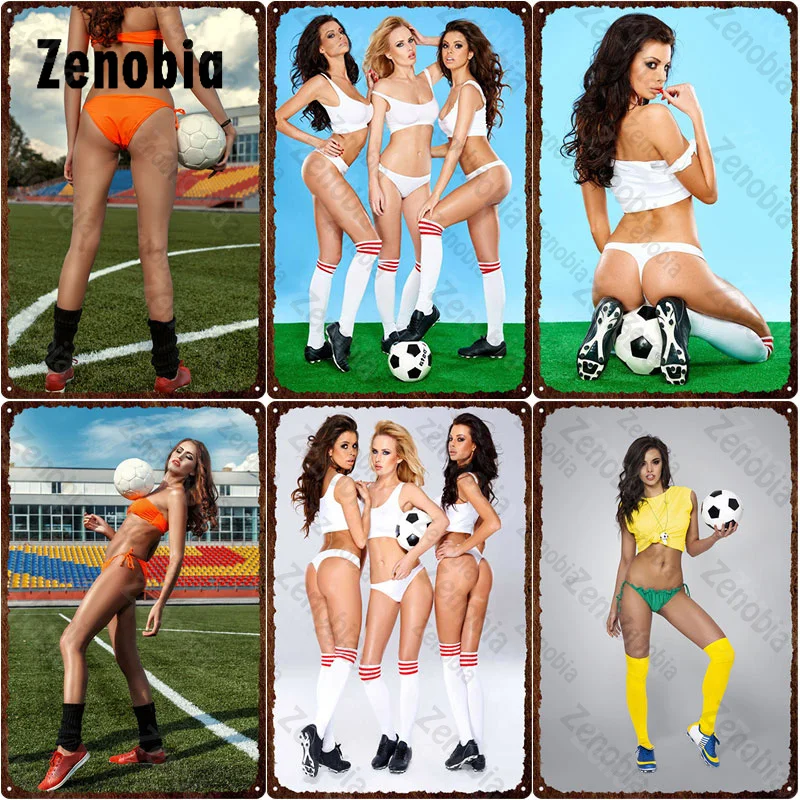 

Metal Sign Wall Decor Football Baby Sexy Woman Metal Poster Decorative Tin Plate Wall Art Stickers Gym Bar Pub Home Decoration