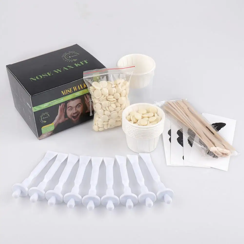 Quick Paper-Free Hot Film Hard Wax Bean Nose Hair Plucking Tools Easy Operation Uprooting Nose Hair Remove Kit Home Supply