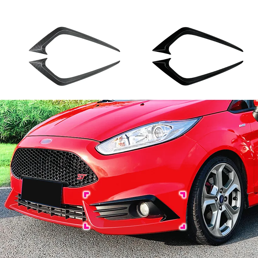 

Car Bumper Front Fog Light Grille Cover Trim For Ford Fiesta ST MK6 2012-2017 Fog Lamp Eyebrow Knife Decorate Car Accessories