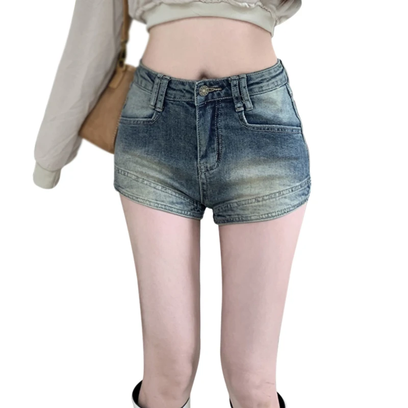 

Women's Denim Shorts High Quality Washed Denim Vintage Summer Shorts