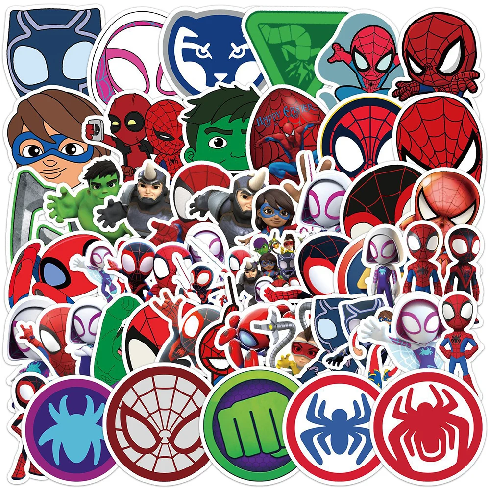 10/30/50Pcs Disney Spider Man And His Amazing Friends Anime Stickers Laptop Phone Bagagli Car Cool Decoration Sticker Giocattoli Per Bambini