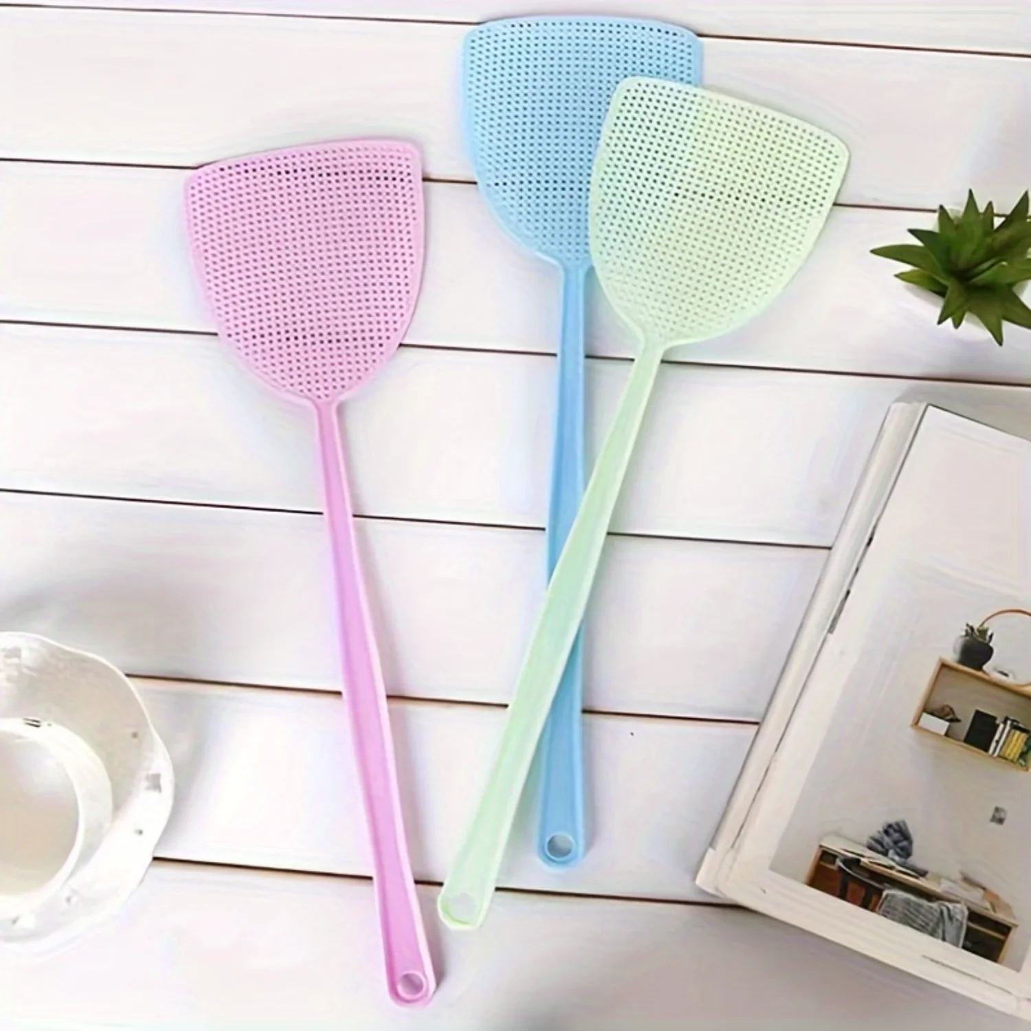 3pcs Long-Handled Fly Swatter-Durable Plastic, Manual Mosquito Killer, Summer , Back to School Supplies, Household Pest Contro