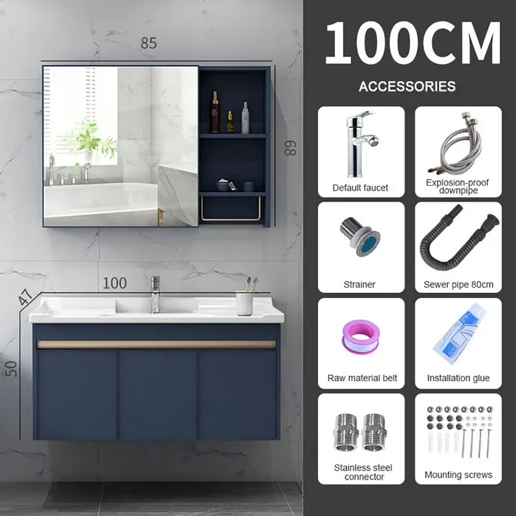 Bathroom Cabinet Wall Mounted Vanity, Modern and Simple Ceramic Washbasin Suitable for Bathrooms