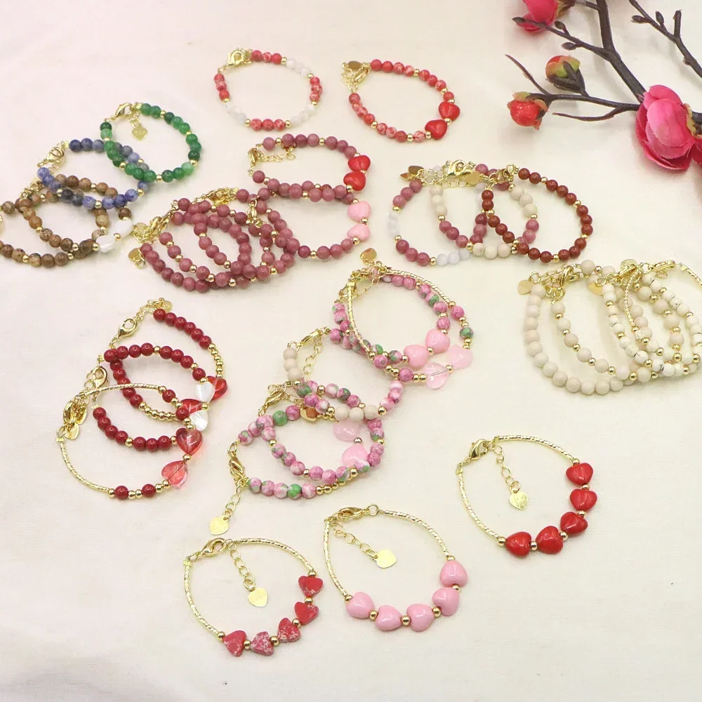 Charm Bracelet Baby Girls Lobster Clasp Natural Stone Bead Accessories Girls Yoga Christmas Wedding Gift Jewelry Fashion