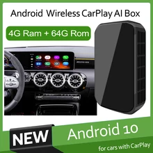 Reproductor multimedia con Android 10 para coche, dispositivo inalámbrico con Carplay de Apple, Dongle, HDMI, TV, reposacabezas, monitor, sistema inteligente para benz A CLA gla