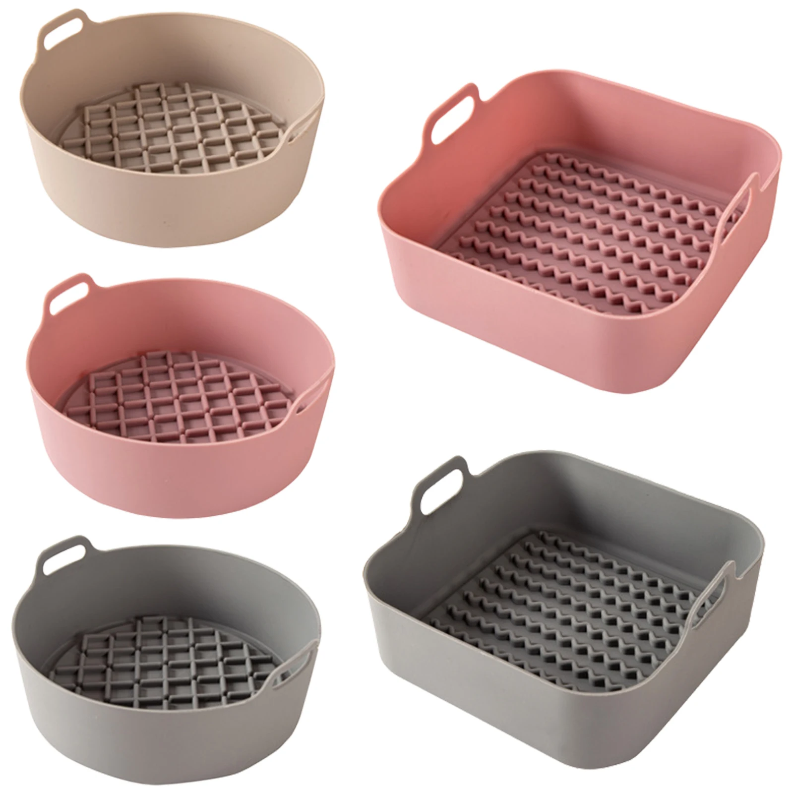 Round/square Air Fryer Silicone Pot Heatresistant Air Fryer Oven