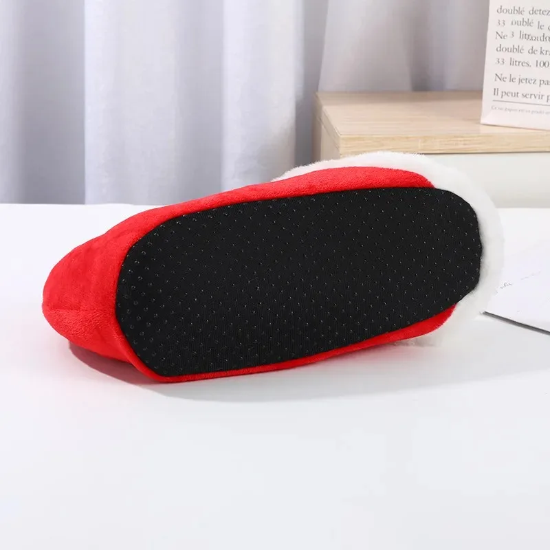 Red Cotton Christmas Slippers for Women Indoor Winter Comfort