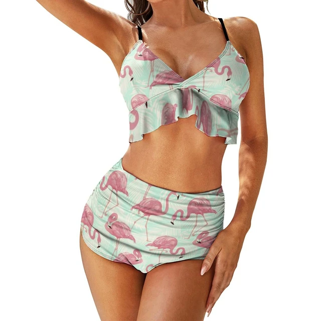 Sexy Cute Flamingo Bikini Swimsuit Tropical Animal Print Stylish