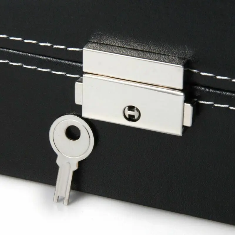 Watch Storage Box Leather Storage Box 6Slot Leather Watch Box Organizer Mens Watch Display Case Jewelry Storage Holder