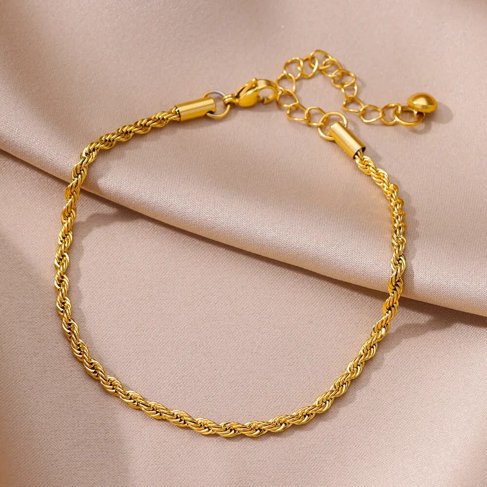 Anklets Stainless Steel Sun Hollow Minimalist Waterproof For Women