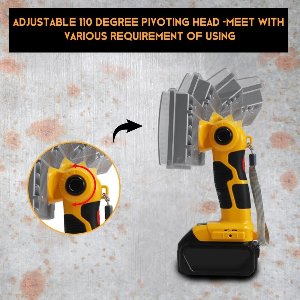 Cordless Flashlight 40W 4200LM Jobsite Light Compatible with Dewalt 20V Battery