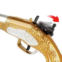 Golden Toy Gun Pistol For Kids Boys with Soft Foam Darts Bullets Cosplay Pirate Toys Dress Up Dropshiping 2