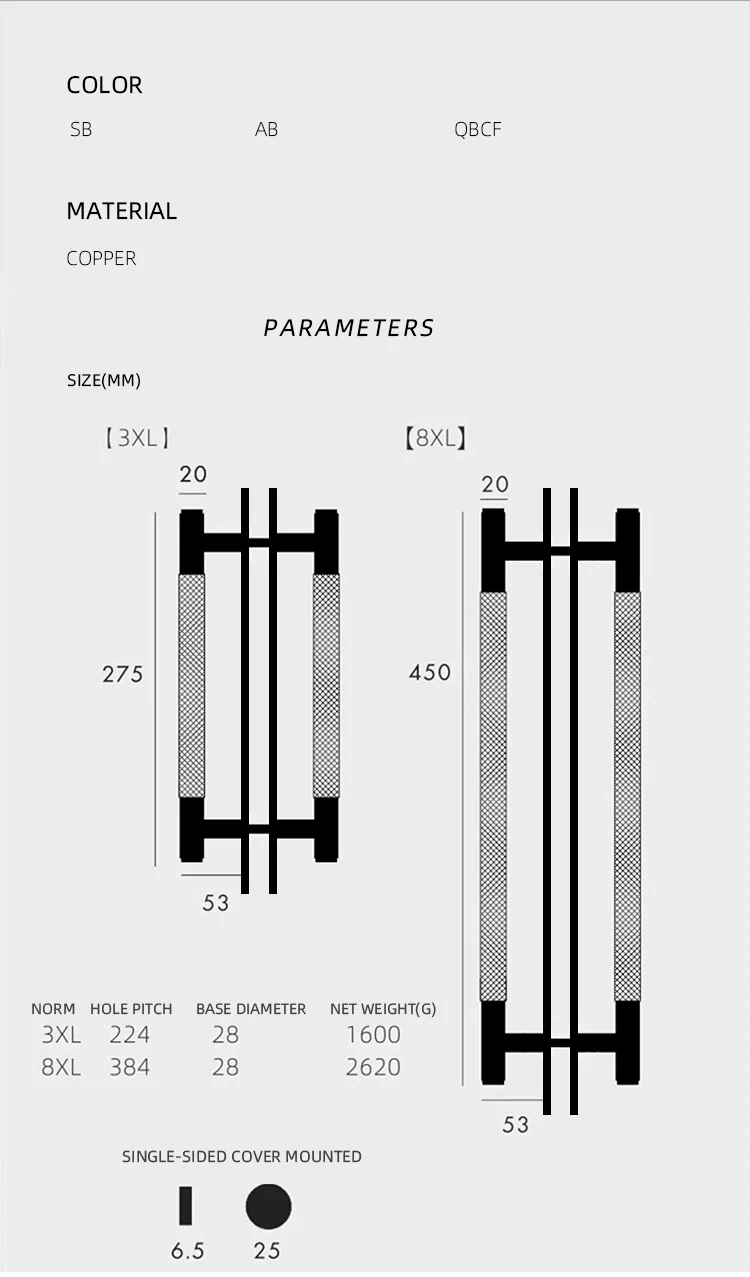 Dooroom Messing-Rändeltürgriffe, Doppeltür, Holztür, Duschraum, einseitig, doppelseitig, mattgold, schwarz, antikes Messinggriffe – Detail 2