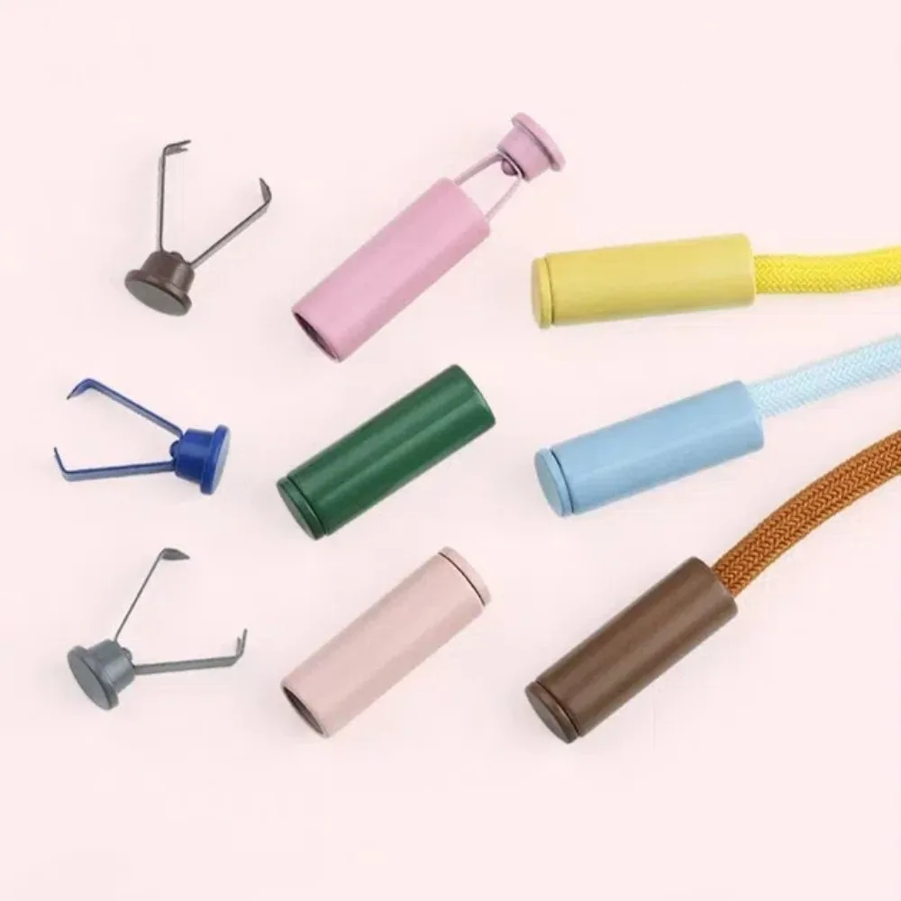 10개 금속 로프 엔드 스토퍼 버튼 DIY 탈부착 가능한 드로스트링 코드 잠금장치 뚜껑 포함 의류 백팩 로프