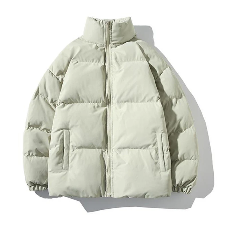 New Winter Men's Thicken Warm Cotton Padded Coat Stand Collar Solid Casual Fashion Streetwear Oversize Parkas Jacket Clothing5XL